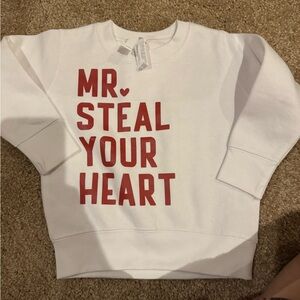 White and Red Kids Sweatshirt